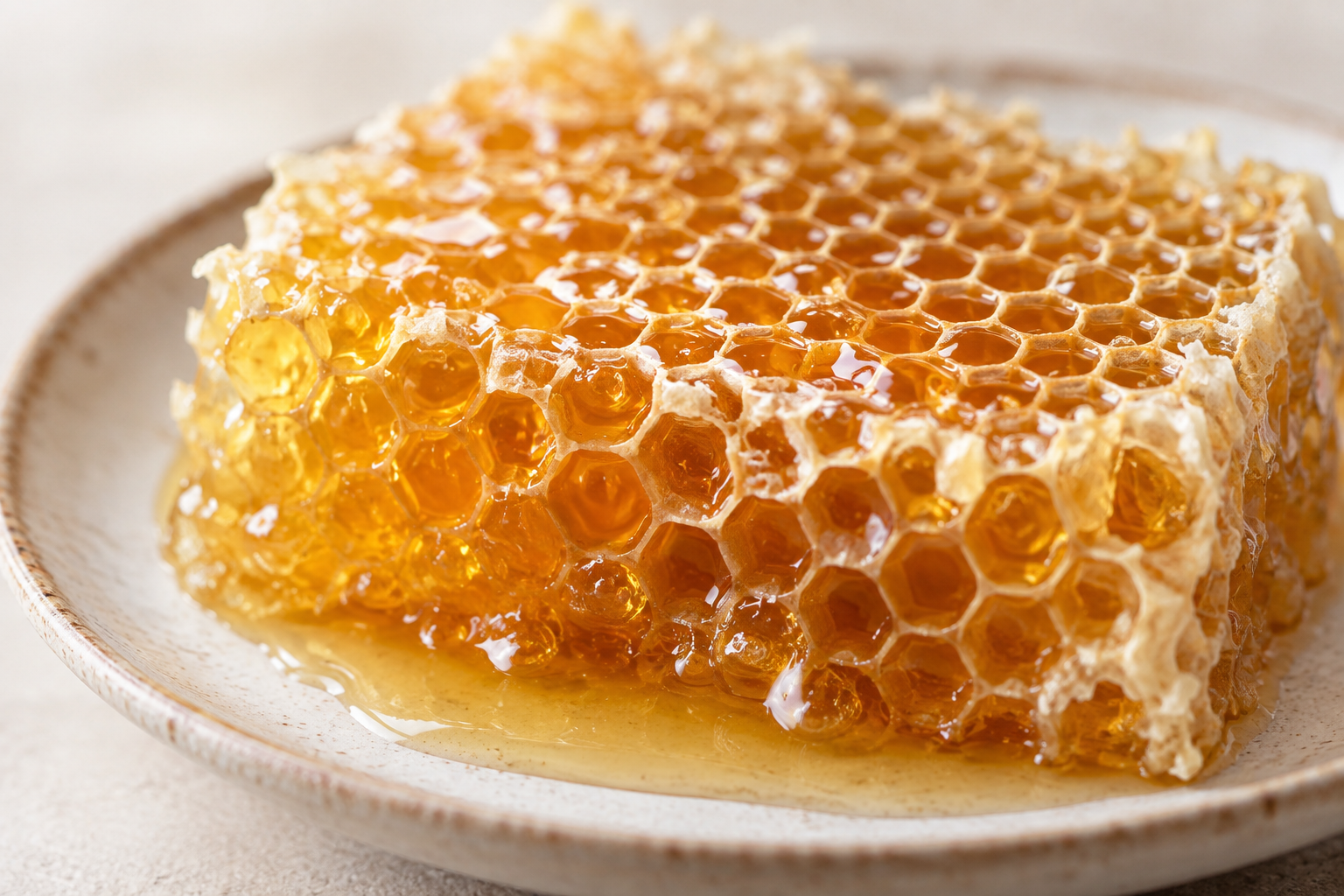 Amber honey and honeycomb-inspired still life